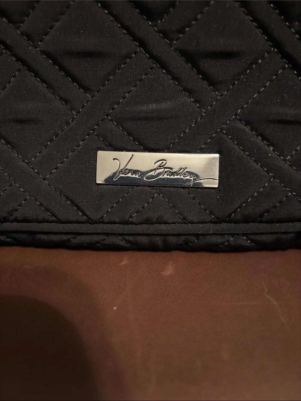 Vera Bradley Quilted Black Ruffle Cosmetic Pouch